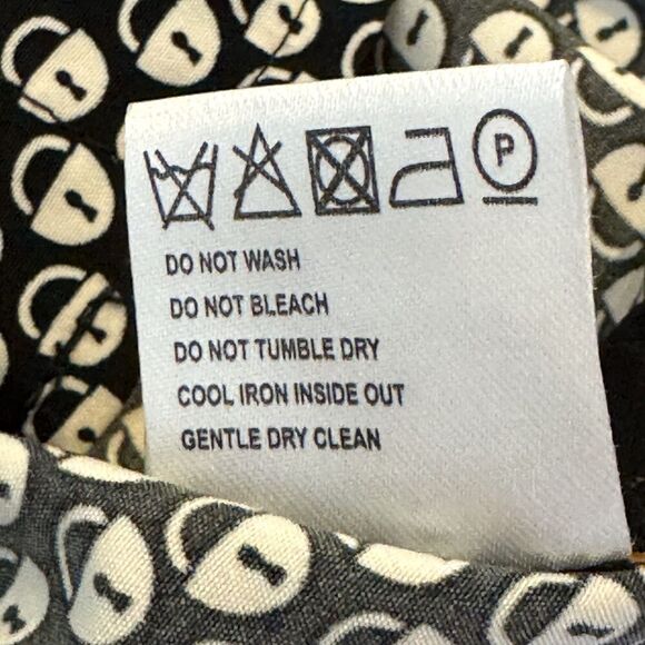 Sachin + Babi Halter Top Womens Medium Black White Lock Print Green Suede Trim - Picture 10 of 10